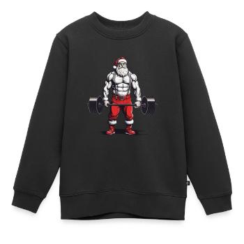 Lustiges Weihnachten Deadlift Bodybuilding Design - Kinder Premium Organic Sweatshirt - Schwarz - Vorne - AI Model Kid Female (0cm)