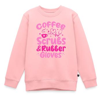 Coffee Scrubs & Rubber Gloves - Nursing Registered - Kids Premium Organic Sweatshirt - rose - Front - AI Model Kid Female (0cm)