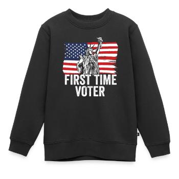 Your Vote Matters First Time Voter Political - Kinder Premium Organic Sweatshirt - Schwarz - Vorne - AI Model Kid Female (0cm)