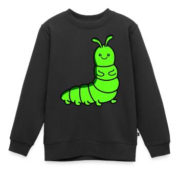 raupe - Kinder Premium Organic Sweatshirt - Schwarz - Vorne - AI Model Kid Female (0cm)