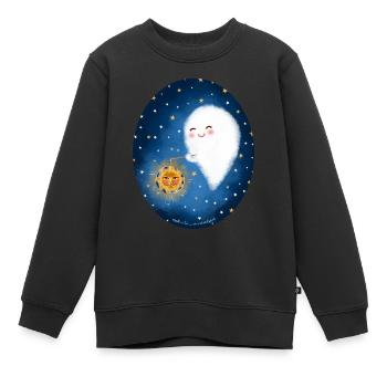 Geist mit Laterne - Kinder Premium Organic Sweatshirt - Schwarz - Vorne - AI Model Kid Female (0cm)