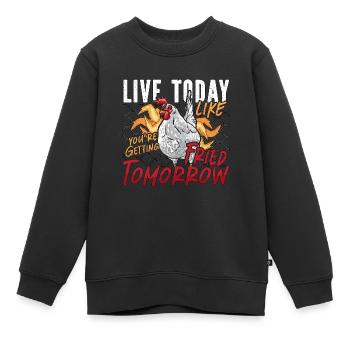 Les éleveurs de volailles vivent aujourd’hui comme des éleveurs de volailles - Sweat Premium enfant bio - noir - Devant - AI Model Kid Female (0cm)
