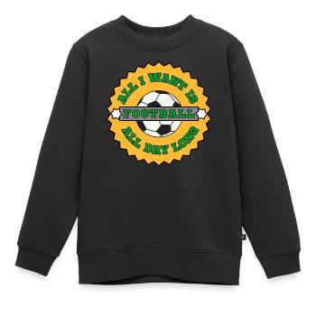 Conception de football pour petits et grands joueurs de football - Sweat Premium enfant bio - noir - Devant - AI Model Kid Female (0cm)