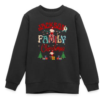 Jackson Family Personalisiertes Weihnachtsdesign - Kinder Premium Organic Sweatshirt - Schwarz - Vorne - AI Model Kid Female (0cm)