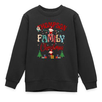 Conception de célébration de Noël de la famille Thompson - Sweat Premium enfant bio - noir - Devant - AI Model Kid Female (0cm)