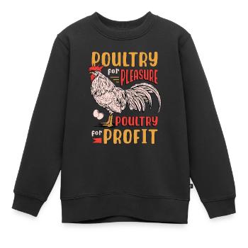 Avicole Fermier Volaille Pour Plaisir Poulet Fermier - Sweat Premium enfant bio - noir - Devant - AI Model Kid Female (0cm)