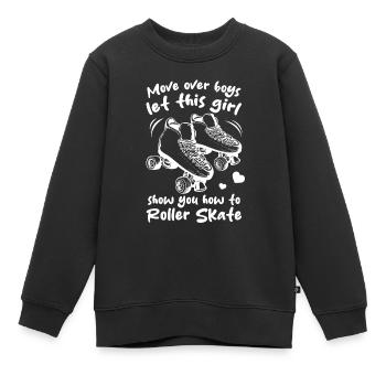 Roller Skating Girls Roller Skater Girl - Kinder Premium Organic Sweatshirt - Schwarz - Vorne - AI Model Kid Female (0cm)