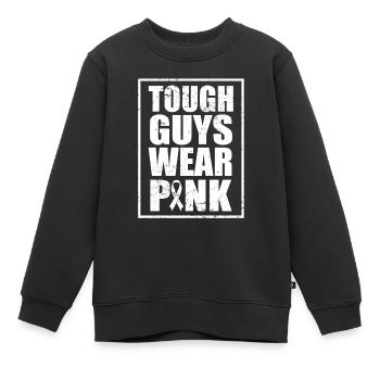 Les durs à cuire du cancer du sein portent un ruban rose - Sweat Premium enfant bio - noir - Devant - AI Model Kid Female (0cm)