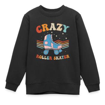 Roller Skating Roller Skater - Crazy Roller Skater - Kinder Premium Organic Sweatshirt - Schwarz - Vorne - AI Model Kid Female (0cm)