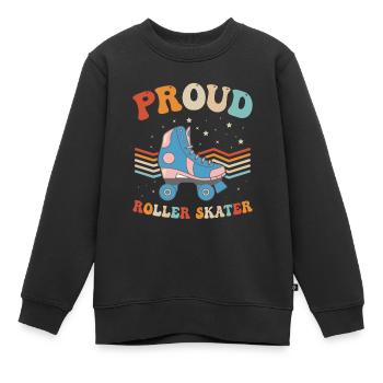 Roller Skating Roller Skater - Proud Roller Skater - Kinder Premium Organic Sweatshirt - Schwarz - Vorne - AI Model Kid Female (0cm)