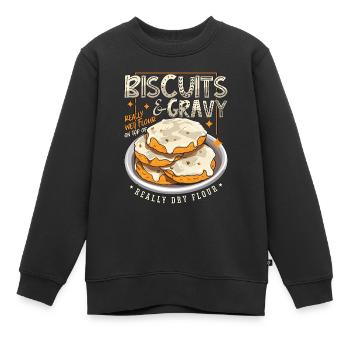Biscuits & Sauce Farine Vraiment Humide Cuisine du Sud - Sweat Premium enfant bio - noir - Devant - AI Model Kid Female (0cm)