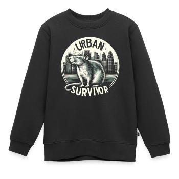 Ratte in der Metropole: Urbane Wildnis - Kinder Premium Organic Sweatshirt - Schwarz - Vorne - AI Model Kid Female (0cm)
