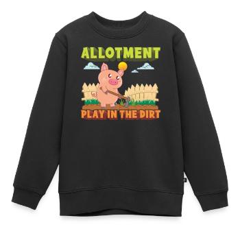 Schrebergarten Spielen im Dreck - Kinder Premium Organic Sweatshirt - Schwarz - Vorne - AI Model Kid Female (0cm)