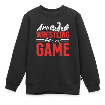 Arm Wrestling That's My Game - Arm Wrestler Arm Wr - Kinder Premium Organic Sweatshirt - Schwarz - Vorne - AI Model Kid Female (0cm)