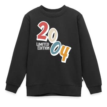 20e anniversaire Millésime 2004 - Sweat Premium enfant bio - noir - Devant - AI Model Kid Female (0cm)