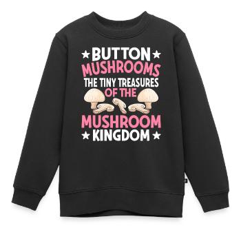 Champignons- Mushrooms Gifts- Pilze Geschenkidee - Kinder Premium Organic Sweatshirt - Schwarz - Vorne - AI Model Kid Female (0cm)