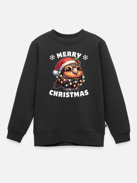 Weihnachtsmütze Weihnachten Lichterkette Kakapo - Kinder Premium Organic Sweatshirt - Schwarz
