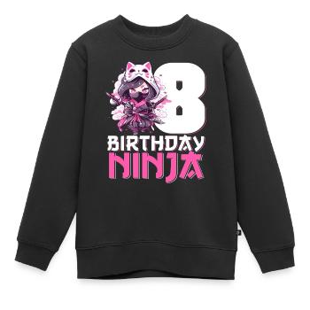 Geburtstag Ninja 8 Jahre Mädchen Kawaii Anime - Kinder Premium Organic Sweatshirt - Schwarz - Vorne - AI Model Kid Female (0cm)