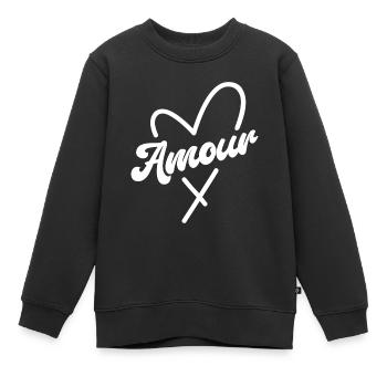 Amour - Kinder Premium Organic Sweatshirt - Schwarz - Vorne - AI Model Kid Female (0cm)