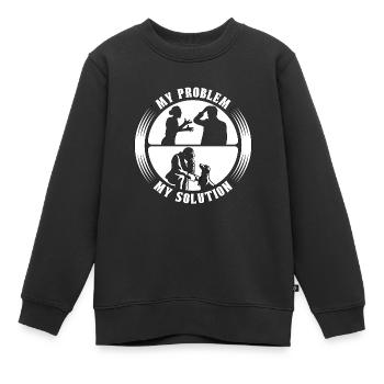 Sauveteur d’animaux Mon problème Mon pictogramme Papa sauveteur - Sweat Premium enfant bio - noir - Devant - AI Model Kid Female (0cm)