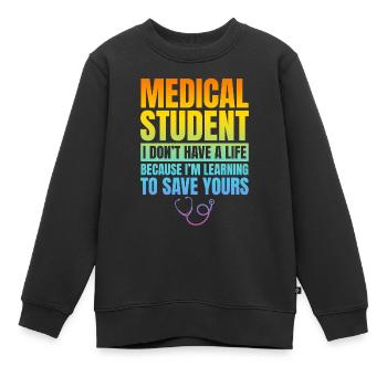 Médecin hospitalier Étudiant en médecine - Étudiant en médecine - Sweat Premium enfant bio - noir - Devant - AI Model Kid Female (0cm)