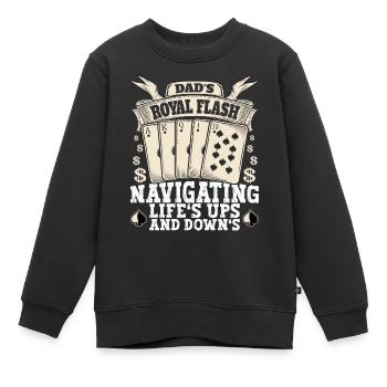 Dad's Royal Flash Navigating Lief's Ups And Down's - Kinder Premium Organic Sweatshirt - Schwarz - Vorne - AI Model Kid Female (0cm)