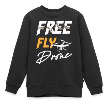 Free Fly Drone - Kinder Premium Organic Sweatshirt - Schwarz - Vorne - AI Model Kid Female (0cm)