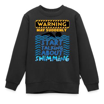 Swimming funny Swimming Sports Sports Swimming Pool - Kids Premium Organic Sweatshirt - black - Front - AI Model Kid Female (0cm)