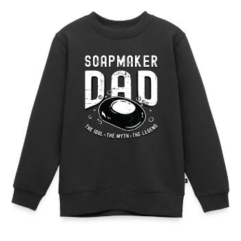 Papa savonnier L’idole Le mythe La saponification - Sweat Premium enfant bio - noir - Devant - AI Model Kid Female (0cm)