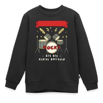Tambours Nom Personnalisable Cadeau Enfants - Sweat Premium enfant bio - noir - Devant - AI Model Kid Female (0cm)