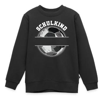 Fußball Personalisierbar Name Schulkind Schule - Kinder Premium Organic Sweatshirt - Schwarz - Vorne - AI Model Kid Female (0cm)