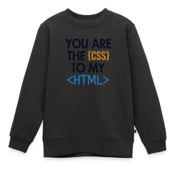 Vous êtes le CSS de mon HTML Developer Coder - Sweat Premium enfant bio - noir - Devant - AI Model Kid Female (0cm)