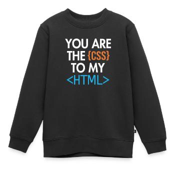 Vous êtes le CSS de mon HTML Developer Coder - Sweat Premium enfant bio - noir - Devant - AI Model Kid Female (0cm)