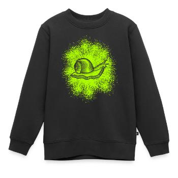 Escargot mignon avec coquille d’escargot - Sweat Premium enfant bio - noir - Devant - AI Model Kid Female (0cm)