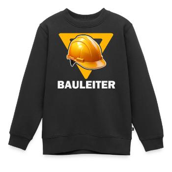 Baustellenleiter Bauhelm - Kinder Premium Organic Sweatshirt - Schwarz - Vorne - AI Model Kid Female (0cm)