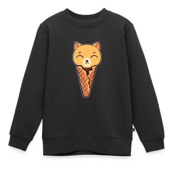 Cat Ice Hauskatze Miezekatze Kätzchen - Kinder Premium Organic Sweatshirt - Schwarz - Vorne - AI Model Kid Female (0cm)