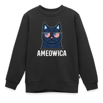 Ameowica Kätzchen Hauskatze Miezekatze - Kinder Premium Organic Sweatshirt - Schwarz - Vorne - AI Model Kid Female (0cm)