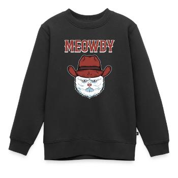 Meowdy Kätzchen Hauskatze Miezekatze - Kinder Premium Organic Sweatshirt - Schwarz - Vorne - AI Model Kid Female (0cm)