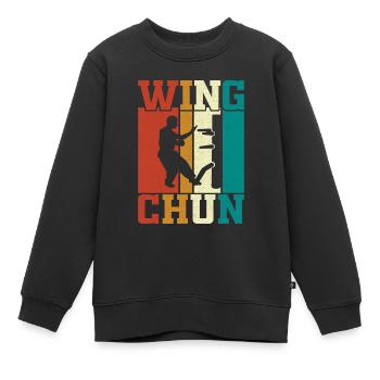 Wing Chun - Sweat Premium enfant bio - noir - Devant - AI Model Kid Female (0cm)