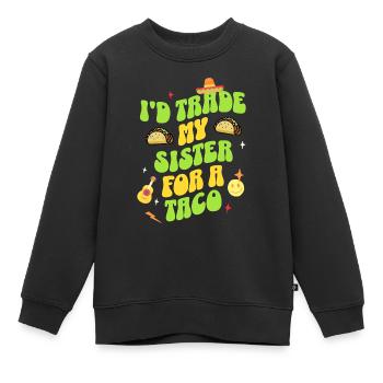 Taco - Kinder Premium Organic Sweatshirt - Schwarz - Vorne - AI Model Kid Female (0cm)