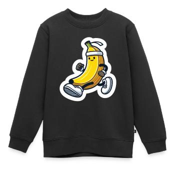 Banane sportive - Sweat Premium enfant bio - noir - Devant - AI Model Kid Female (0cm)