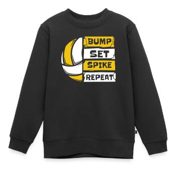Bump Set Spike Repeat Volleyballfreak Volleyball - Kinder Premium Organic Sweatshirt - Schwarz - Vorne - AI Model Kid Female (0cm)