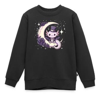 Kawaii gothique Axolotl couleurs Pastel gothique gothique - Sweat Premium enfant bio - noir - Devant - AI Model Kid Female (0cm)