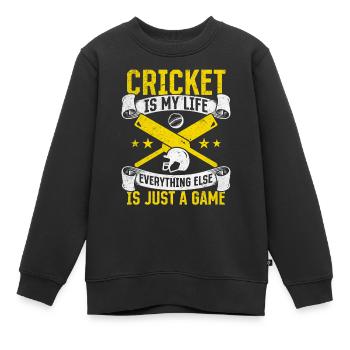 Le cricket est ma vie, tout le reste n’est qu’un jeu - Sweat Premium enfant bio - noir - Devant - AI Model Kid Female (0cm)