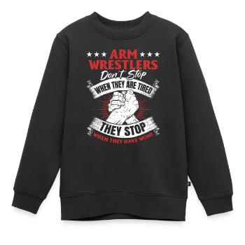 Bras De Fer De Bras De Fer Dire Bras De Fer - Sweat Premium enfant bio - noir - Devant - AI Model Kid Female (0cm)