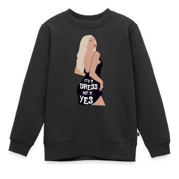 Es ist ein Kleid, kein Ja - Kinder Premium Organic Sweatshirt - Schwarz - Vorne - AI Model Kid Female (0cm)