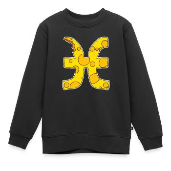 Sternzeichen Fisch Symbol Fische - Kinder Premium Organic Sweatshirt - Schwarz - Vorne - AI Model Kid Female (0cm)