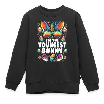 I'm The Youngest Bunny - Kids Premium Organic Sweatshirt - black - Front - AI Model Kid Female (0cm)