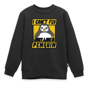 Je ne peux pas voler comme un pingouin Königspinguin - Sweat Premium enfant bio - noir - Devant - AI Model Kid Female (0cm)