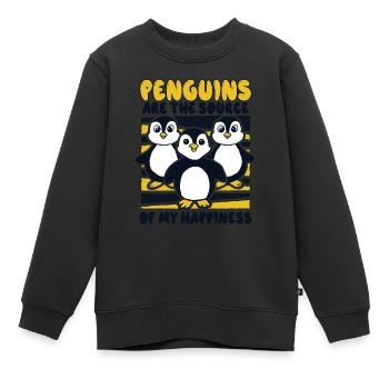 Penguins Are The Source Of My Happiness Seabird - Kids Premium Organic Sweatshirt - black - Front - AI Model Kid Female (0cm)